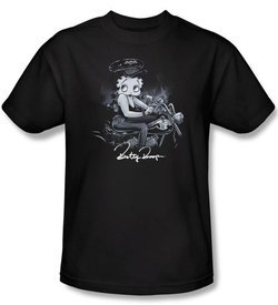 Betty Boop T-shirt Storm Rider Adult Black Tee