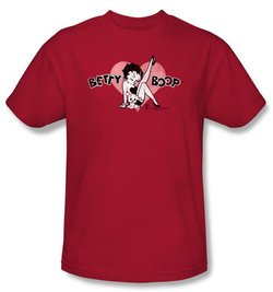 Betty Boop T-shirt Vintage Cutie Pup Adult Red Tee Shirt