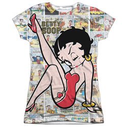Betty Boop Vintage Strips Sublimation Juniors Shirt