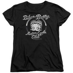 Betty Boop Womens Shirt Chromed Logo Black T-Shirt