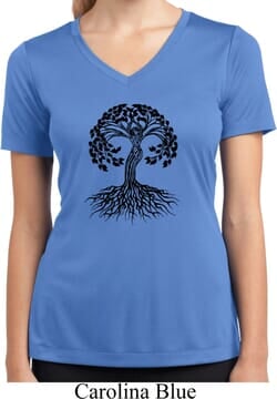 Click to get Black Celtic Tree Ladies Moisture Wicking Vneck Shirt