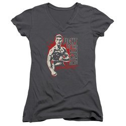 Bloodsport Juniors V Neck Shirt To The Death Charcoal Tee T-Shirt