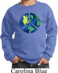 Blue Earth Peace Kids Sweat Shirt