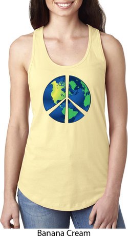 Blue Earth Peace Ladies Ideal Tank Top
