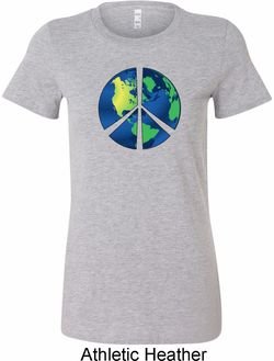 Blue Earth Peace Ladies Longer Length Shirt