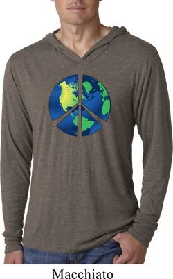 Blue Earth Peace Lightweight Hoodie Shirt