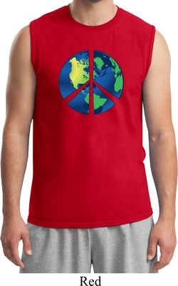 Blue Earth Peace Mens Muscle Shirt