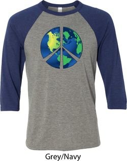 Blue Earth Peace Mens Raglan Shirt