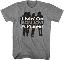 Click to get Bon Jovi Livin on a Prayer Adult Heather Gray Tee Shirt