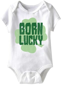 Click to get Born Lucky Funny Baby Romper White Infant Babies Creeper