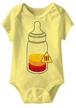 Click to get Bottle Recharge Me Funny Baby Romper Yellow Infant Babies Creeper