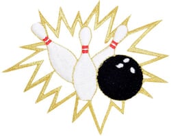 Click to get Crashing Bowling Pins IronOn Applique Patch