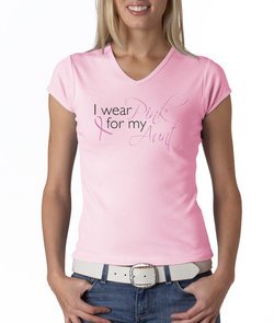 Breast Cancer Ladies Shirt V-neck I Wear Pink For My Aunt Pink