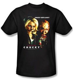 Bride Of Chucky T-shirt Movie Chucky Gets Lucky Adult Black Tee Shirt