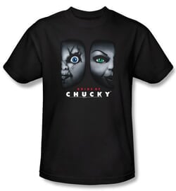 Click to get Bride Of Chucky Tshirt Movie Happy Couple Adult Black Tee Shirt