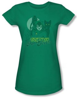 Catwoman Juniors T-shirt - Perrfect! Kelly Green Tee