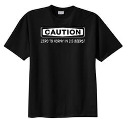 Click to get CAUTION ZERO TO HORNY Funny Saying Adult Humor Tshirt