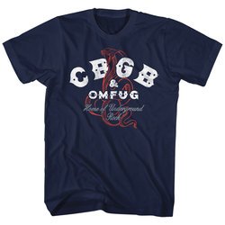 CBGB & OMFUG Shirt Snakes Navy Blue T-Shirt