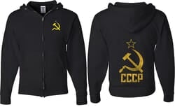 Click to get CCCP Hammer Sickle Soviet Union Front  Back Full Zip Hoodie
