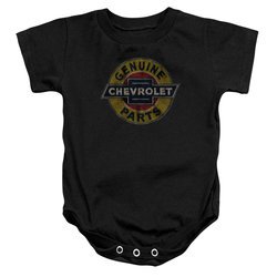 Chevy Baby Romper Genuine Parts Distressed Sign Black Infant Babies Creeper