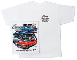 Chevy Camaro T-Shirt - SS Classic Chevy Car Adult White Tee