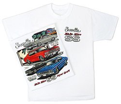 Chevy Chevelle SS T-Shirt - Hotrod Muscle Car Adult White Tee