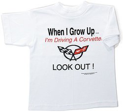 Chevy Corvette Kids Tee Shirt - Grow Up Corvette