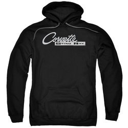 Chevy Hoodie Corvette Sting Ray Chrome Logo Black Sweatshirt Hoody