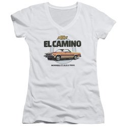 El Camino Chevy Juniors V Neck Shirt Also A Truck White T-Shirt