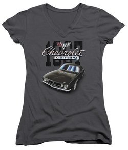 Chevy Juniors V Neck Shirt Chevrolet Classic Camaro Charcoal T-Shirt