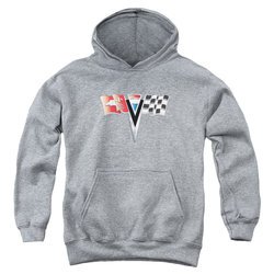 Chevy Kids Hoodie 2ND Gen Vette Nose Emblem Athletic Heather Youth Hoody
