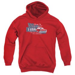 Chevy Kids Hoodie See The USA Chevrolet Red Youth Hoody
