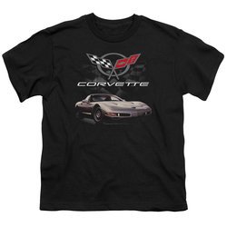 Chevy Kids Shirt Corvette Checkered Past Black T-Shirt