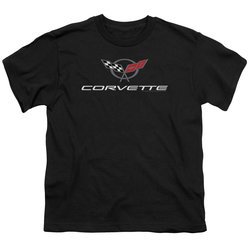 Chevy Kids Shirt Corvette Emblem Black T-Shirt