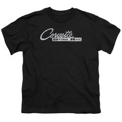 Chevy Kids Shirt Corvette Sting Ray Chrome Logo Black T-Shirt