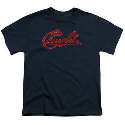 Chevy Kids Shirt Distressed Script Navy T-Shirt
