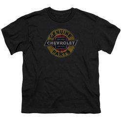 Chevy Kids Shirt Genuine Parts Distressed Sign Black T-Shirt