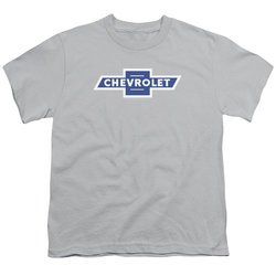 Chevy Kids Shirt Vintage White Border Bowtie Silver T-Shirt