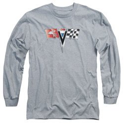 Chevy Long Sleeve Shirt 2ND Gen Vette Nose Emblem Athletic Heather Tee T-Shirt