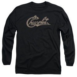 Chevy Long Sleeve Shirt Script Black Tee T-Shirt