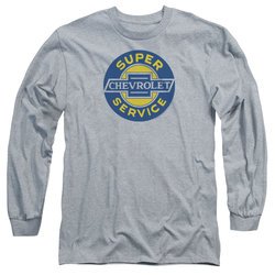 Chevy Long Sleeve Shirt Super Service Athletic Heather Tee T-Shirt