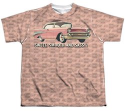 Chevy Shirt Bel Air Sweet Smooth And Sassy Sublimation Youth Shirt Front/Back Print