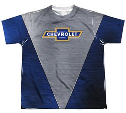 Chevy Shirt Chevrolet Shiny Bowtie Logo Sublimation Youth Shirt Front/Back Print