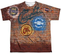 Chevy Shirt Chevrolet Shop Wall Sublimation Youth Shirt Front/Back Print