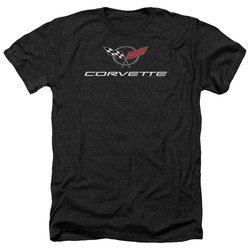Chevy Shirt Corvette Emblem Heather Black T-Shirt