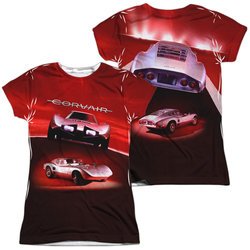 Chevy Shirt Silver Bullet Corvair Sublimation Juniors Shirt Front/Back Print