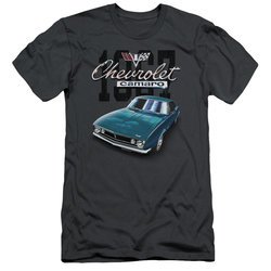 Chevy Slim Fit Shirt Blue Classic Camaro Charcoal T-Shirt