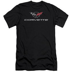 Chevy Slim Fit Shirt Corvette Emblem Black T-Shirt