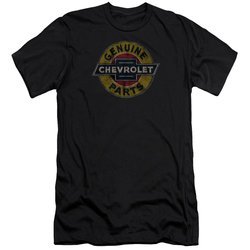 Chevy Slim Fit Shirt Genuine Parts Distressed Sign Black T-Shirt