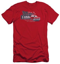 Chevy Slim Fit Shirt See The USA Chevrolet Red T-Shirt